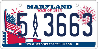 MD license plate 5AX3663