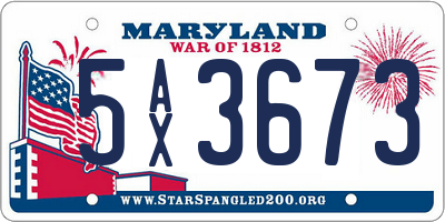 MD license plate 5AX3673