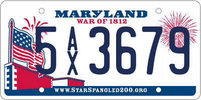 MD license plate 5AX3679