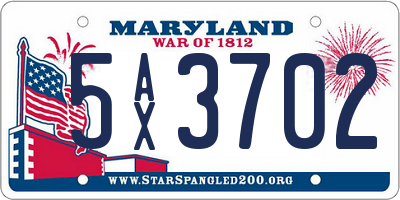 MD license plate 5AX3702