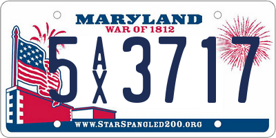 MD license plate 5AX3717