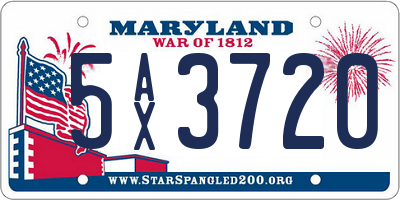 MD license plate 5AX3720