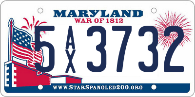 MD license plate 5AX3732