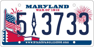 MD license plate 5AX3733