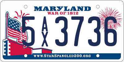 MD license plate 5AX3736