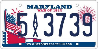 MD license plate 5AX3739