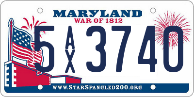MD license plate 5AX3740