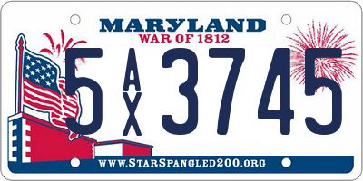 MD license plate 5AX3745