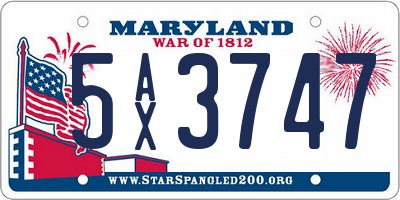 MD license plate 5AX3747