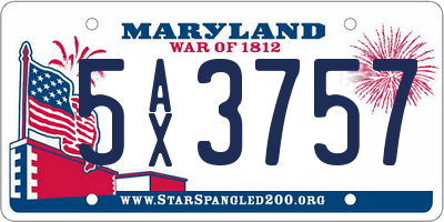 MD license plate 5AX3757