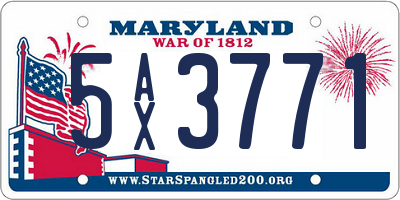 MD license plate 5AX3771