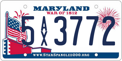MD license plate 5AX3772