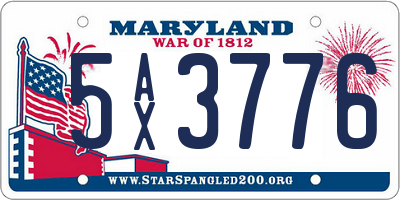 MD license plate 5AX3776