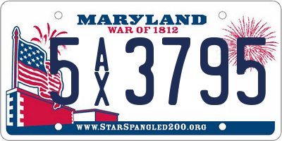 MD license plate 5AX3795