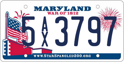 MD license plate 5AX3797