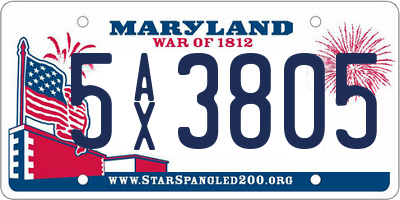 MD license plate 5AX3805