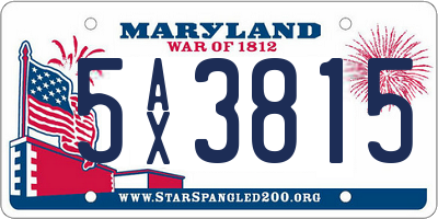 MD license plate 5AX3815
