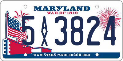 MD license plate 5AX3824