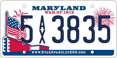 MD license plate 5AX3835