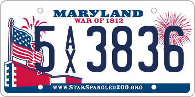 MD license plate 5AX3836
