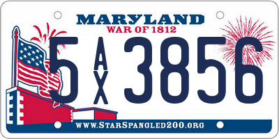 MD license plate 5AX3856