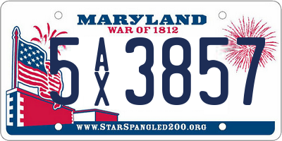 MD license plate 5AX3857
