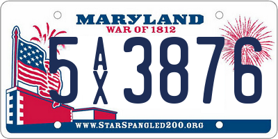 MD license plate 5AX3876