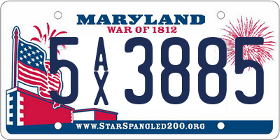 MD license plate 5AX3885