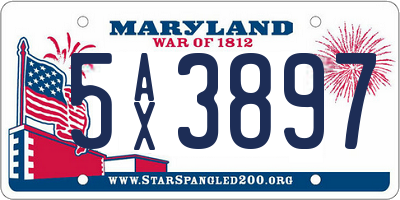 MD license plate 5AX3897