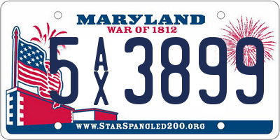 MD license plate 5AX3899