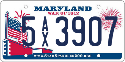 MD license plate 5AX3907