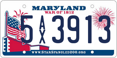 MD license plate 5AX3913