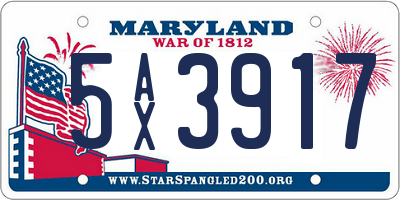 MD license plate 5AX3917