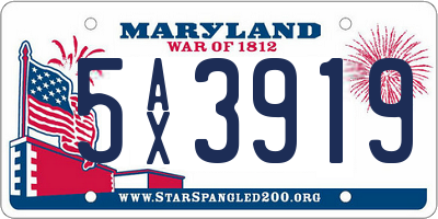 MD license plate 5AX3919