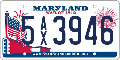 MD license plate 5AX3946