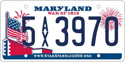 MD license plate 5AX3970