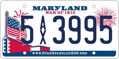 MD license plate 5AX3995
