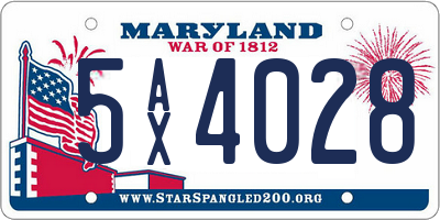 MD license plate 5AX4028