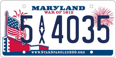 MD license plate 5AX4035