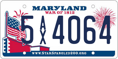 MD license plate 5AX4064