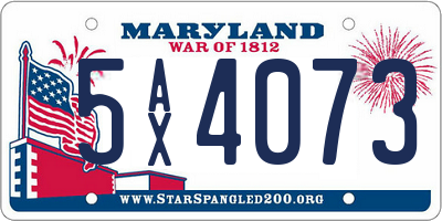 MD license plate 5AX4073