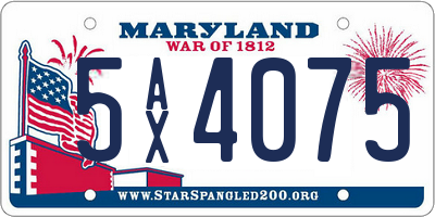 MD license plate 5AX4075
