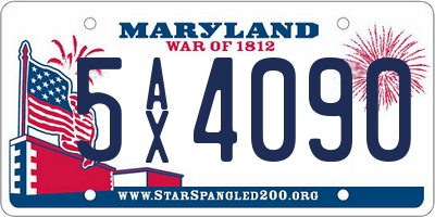 MD license plate 5AX4090