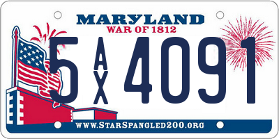 MD license plate 5AX4091