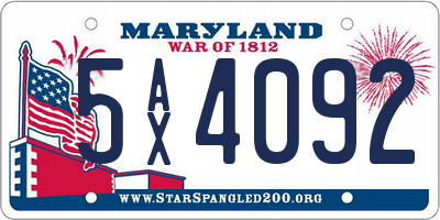 MD license plate 5AX4092