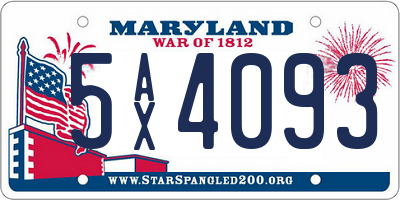 MD license plate 5AX4093