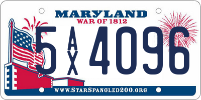 MD license plate 5AX4096