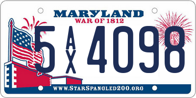 MD license plate 5AX4098