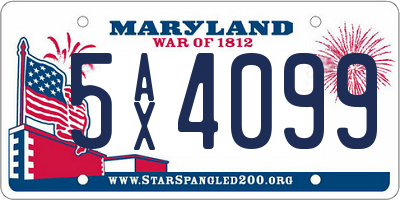 MD license plate 5AX4099