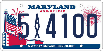 MD license plate 5AX4100